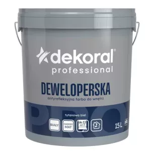 Farba wewnętrzna Deweloperska biała 15l głęboki mat Dekoral Professional