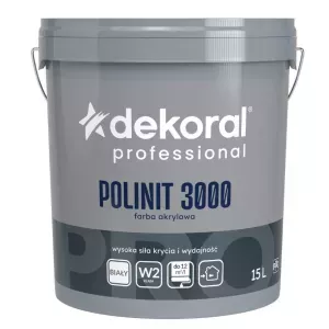 Farba elewacyjna akrylowa Polinit 3000 15l biała mat Dekoral Professional