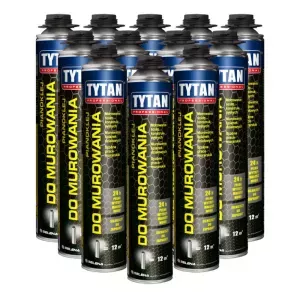 Pianoklej do murowania pistoletowy 870ml karton 12szt. Tytan