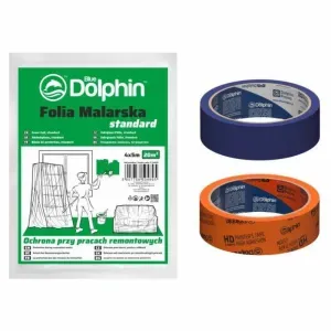 Zestaw malarski folia malarska + 2 taśmy malarskie Blue Dolphin 
