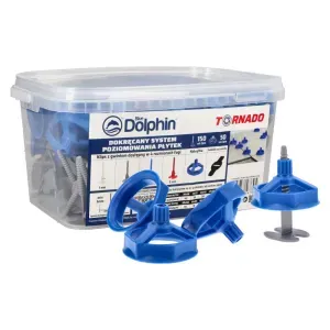 ZAMIENNIK - Zestaw do poziomowania płytek Tornado mix 1,5mm klipsy 150szt. nakrętki 50szt. Blue Dolphin 