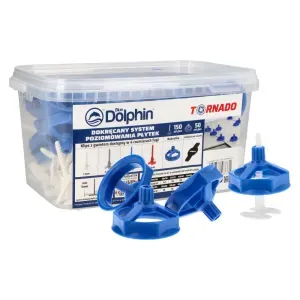 ZAMIENNIK - Zestaw do poziomowania płytek Tornado mix 1mm klipsy 150szt. nakrętki 50szt. Blue Dolphin 