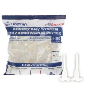 PRODUKTY UZUPEŁNIAJĄCE - Klipsy z gwintem do poziomowania płytek Tornado 1mm 300szt. Blue Dolphin 