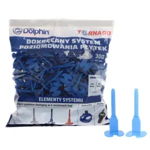 PRODUKTY UZUPEŁNIAJĄCE - Klipsy z gwintem do poziomowania płytek Tornado 2mm 300szt. Blue Dolphin 
