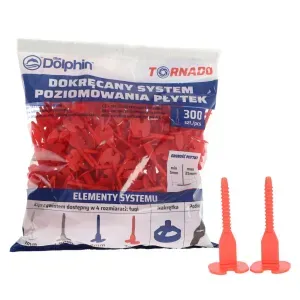 PRODUKTY UZUPEŁNIAJĄCE - Klipsy z gwintem do poziomowania płytek Tornado 3mm 300szt. Blue Dolphin 
