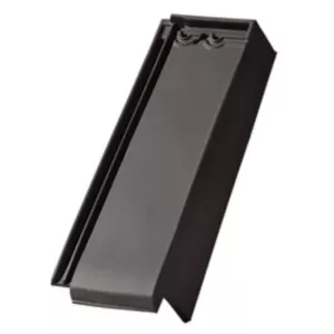 Dachówka ceramiczna szczytowa połówkowa prawa angoba Turmalin antracyt Braas