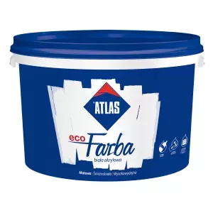Atlas Ecofarba Biała farba akrylowa wewnętrzna 10L