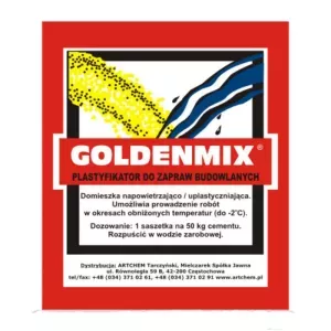 Artchem Goldmix 16g plastyfikator do zapraw tynkarskich i murarskich letni zużycie: 16g/50kg cementu zastępuje wapno
