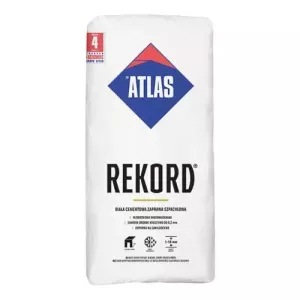 Atlas Rekord 25kg biała gładź szpachlowa z włóknami do wnętrz i na zewnątrz