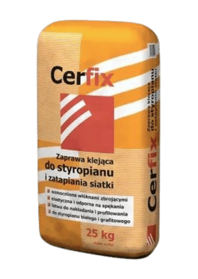 Cerfix klej do styropianu i siatki z wł&oacute;knami 25 kg &ndash; worek